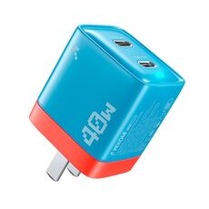 WK WP-U09 Caricabatterie rapido nitruro con doppia interfaccia USB-C/tipo-C da 40 W (blu)