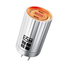 WK WP-UO1 65W Dual USB-C/Type-C+USB Energy Bar Caricatore rapido GaN (argento)