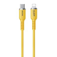 WK WDC-10 PD 20W USB-C/Type-C a cavo dati in silicone a 8 pin, lunghezza: 1,2 m (giallo)