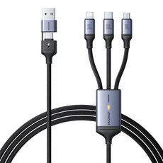 JOYROOM A21 3.5A USB+Type-C a 8 Pin+Type-C+Micro USB 3 in 2 Cavo di Ricarica, Lunghezza: 1.2m (Nero)