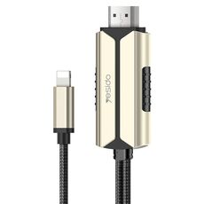 Cavo adattatore Yesido HM13 2 m da 8 pin a HDMI 1080P HDTV (nero + oro)
