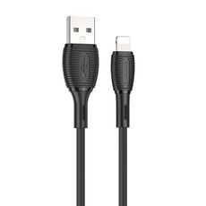 Borofone BX86 Advantage Cavo dati di ricarica in silicone da USB a 8 pin da 2,4 A, lunghezza: 1 m (nero)