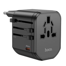hoco AC15 Walker 3 porte PD20W + 2USB Caricatore di conversione universale (nero)