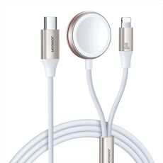 JOYROOM S-IW012 Cavo dati di ricarica wireless da USB a 8 pin 2 in 1 + orologio magnetico, lunghezza cavo: 1,5 m (bianco)