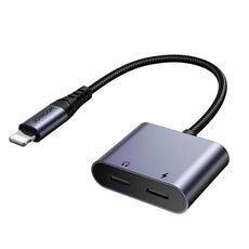 JOYROOM SY-L02 Serie di transizione 2 in 1 Adattatore audio da 8 pin a doppio 8 pin (nero)
