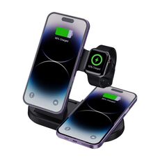 Caricabatterie wireless magnetico multifunzione H50 4 in 1 (nero)