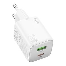 caricatore USB hoco N41 Onnipotente PD20W Type-C + QC3.0, spina europea (bianco)