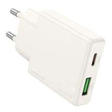 hoco N45 Biscuit PD30W Type-C + caricatore USB QC3.0, spina europea (bianco)