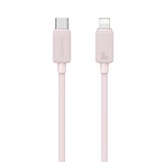 USAMS US-SJ692 Cavo dati a ricarica rapida a strisce da USB-C/Type-C a 8 pin 30 W, lunghezza: 1 m (rosa)