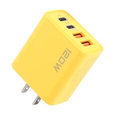 KO-71 Caricatore multiporta USB doppio PD Type-C da 120 W + doppio QC3.0, spina: spina USA (giallo)