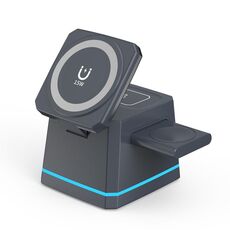 Caricabatterie wireless magnetico multifunzione H49 3 in 1 (grigio scuro)