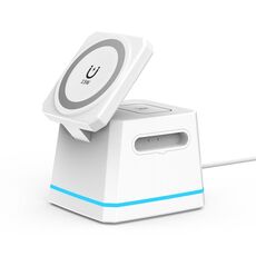 Caricabatterie wireless magnetico multifunzione H49 3 in 1 (bianco)