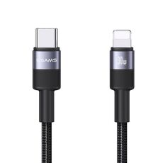 USAMS SJ729 Cavo dati da USB-C/Tipo-C a 8 pin in lega di alluminio da 30 W, lunghezza: 1,2 m (appannamento)