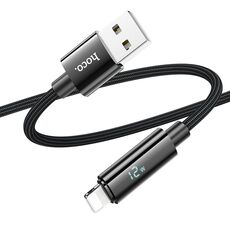 hoco U125 Benefit Cavo dati di ricarica da USB a 8 pin da 1,2 m con display (nero)