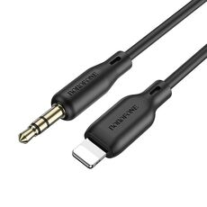 Cavo audio in silicone Borofone BL18 AUX, cavo da 3,5 mm a 8 pin (nero)