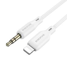 Cavo audio in silicone Borofone BL18 AUX, cavo da 3,5 mm a 8 pin (bianco)