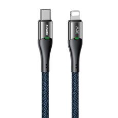 REMAX RC-C116 Cavo dati di ricarica rapida con spegnimento intelligente da tipo C a 8 pin da 1,2 m 30 W (blu scuro)