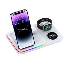 Caricabatterie wireless multifunzione 4 in 1 da 30 W (bianco)