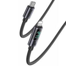 Cavo dati di ricarica per display digitale Yesido CA157 PD27W da USB-C / Type-C a 8 pin, lunghezza cavo: 1,2 m (nero)