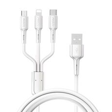 Yesido CA41 3.5A USB a 8 pin + Micro USB + cavo di ricarica USB-C / Type-C, lunghezza: 1 m (bianco)