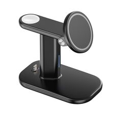 JJT-A70 Supporto di ricarica wireless magnetico multifunzione 3 in 1 da 15 W (nero)