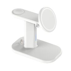 JJT-A70 Supporto di ricarica wireless magnetico multifunzione 3 in 1 da 15 W (bianco)