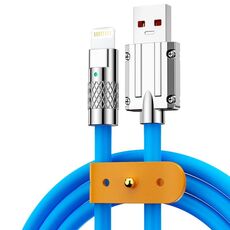 Cavo dati di ricarica rapida in silicone Mech Series 6A 120W da USB a 8 pin in metallo, lunghezza: 1,8 m (blu)