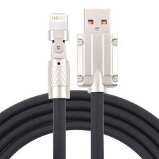 Mech Series 6A 120W USB a 8 pin Cavo di ricarica rapida con spina metallica a 180 gradi, lunghezza: 1,2 m (nero)