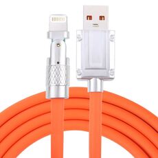Mech Series 6A 120W USB a 8 pin Cavo di ricarica rapida con spina metallica a 180 gradi, lunghezza: 1,2 m (arancione)