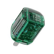 WEKOME WP-U115 Caricabatterie rapido GaN a doppia porta USB + tipo 33 W, specifica: spina CN (verde)