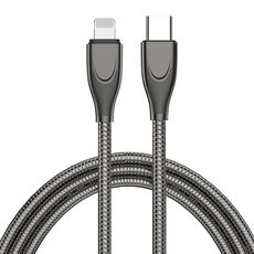 ENKAY ENK-CB128 PD 27W Tipo-C a 8 pin Cavo dati per ricarica rapida con molla in acciaio al carbonio, lunghezza: 1 m (nero)
