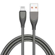 ENKAY ENK-CB131 USB a molla per tubo in acciaio al carbonio a 8 pin Cavo dati di ricarica rapida da 2,4 A, lunghezza: 1 m (nero)