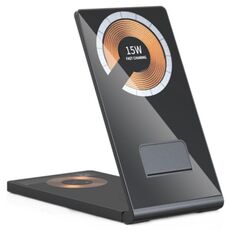 T05 Caricabatterie wireless magnetico pieghevole da 15 W per iPhone 14/13/12 / iWatch / AirPods