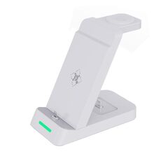 B20 18W 3 in 1 Dock di ricarica per caricabatterie wireless per iPhone Apple Watch Series (bianco)
