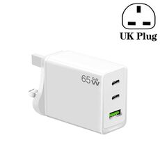 GaN PD65W Type-C x 2 + adattatore per laptop USB 3.0, spina europea (bianco)