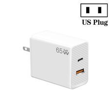 GaN PD48W Tipo-C PD3.0 + Caricabatterie rapido USB 3.0 ， Spina USA (bianca)