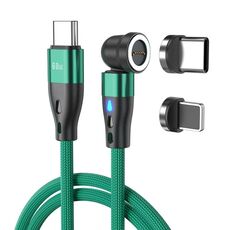 ENKAY PD60W Cavo di ricarica rapida rotante da tipo C a tipo C / 8 pin magnetico a 540 gradi, lunghezza: 1 m (verde)