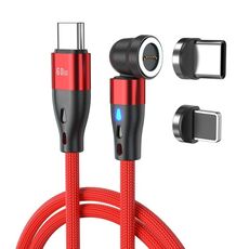 ENKAY PD60W Cavo di ricarica rapida da tipo C a tipo C / 8 pin magnetico rotante a 540 gradi, lunghezza: 1 m (rosso)