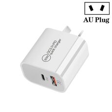 [Magazzino HK] Caricatore a doppia porta USB PD30W USB-C / Type-C + QC3.0, presa AU
