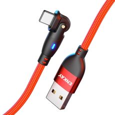 ENKAY Cavo dati di ricarica da USB a 8 pin con rotazione di 180 gradi con luce a LED, lunghezza: 1 m (rosso)