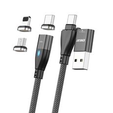 ENKAY 6-in-1 PD100W USB-A / da tipo C a tipo C / 8 pin / cavo di ricarica rapida magnetico micro USB, lunghezza cavo: 1 m (nero)