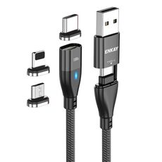 ENKAY 6-in-1 PD100W USB-A / da tipo C a tipo C / 8 pin / cavo di ricarica rapida magnetico micro USB, lunghezza cavo: 2 m (nero)