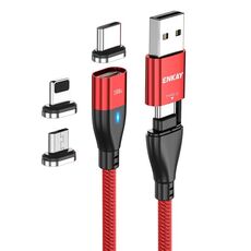 ENKAY 6-in-1 PD100W USB-A / da tipo C a tipo C / 8 pin / cavo di ricarica rapida magnetico micro USB, lunghezza cavo: 2 m (rosso)