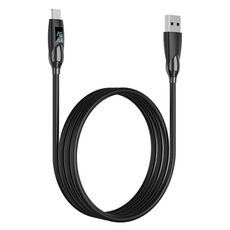 ENKAY Cavo dati in silicone per ricarica rapida da USB a 8 pin da 2,4 A con display LED, lunghezza: 2 m (nero)