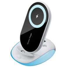 Caricabatterie per telefono con ricarica rapida wireless da 15 W con supporto da tavolo universale K18 (bianco)