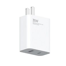 Caricabatterie portatile a doppia porta originale Xiaomi 35W USB-C + USB-A a ricarica rapida, spina americana (bianco)