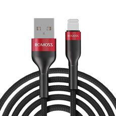 ROMOSS CB12B 2.4A Cavo di ricarica rapida a 8 pin per cavo dati IPhone / IPad 2 m (rosso nero)