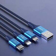 ROMOSS CB25 3 in 1 3,5 A 8 pin + Micro USB + cavo tipo C/USB-C 1 m (blu)