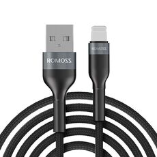 ROMOSS CB12B 2.4A Cavo di ricarica rapida a 8 pin per cavo dati IPhone / IPad 1,5 m (grigio nero)