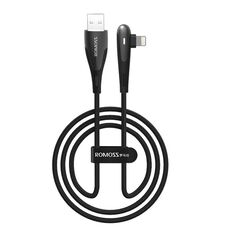 ROMOSS CB12C Gomito da USB a 8 pin con cavo dati di ricarica rapida leggero da 2,4 A, dimensioni: 1,2 m (nero)